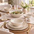 CERMICO Geschirrset Beige – 27-teilig für 6 Personen