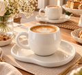 MULEX AURA Kaffeetassen-Set Weiß – 12-teilig für 6 Personen