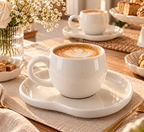 MULEX AURA Kaffeetassen-Set Weiß – 12-teilig für 6 Personen