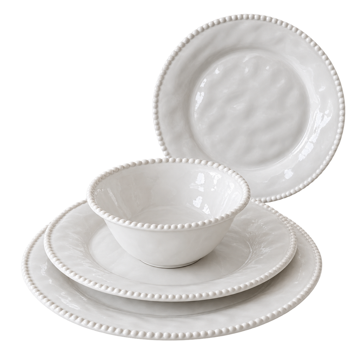 PEARL Geschirrset White – 27-teilig für 6 Personen