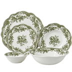 VINTAGE Geschirrset Grün – 25-teilig für 6 Personen