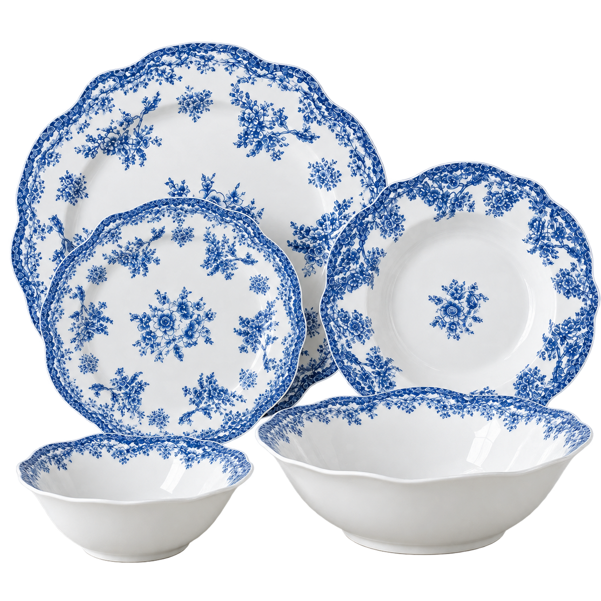 VINTAGE Geschirrset Blau – 25-teilig für 6 Personen
