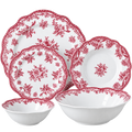 VINTAGE Geschirrset Rot – 25-teilig für 6 Personen