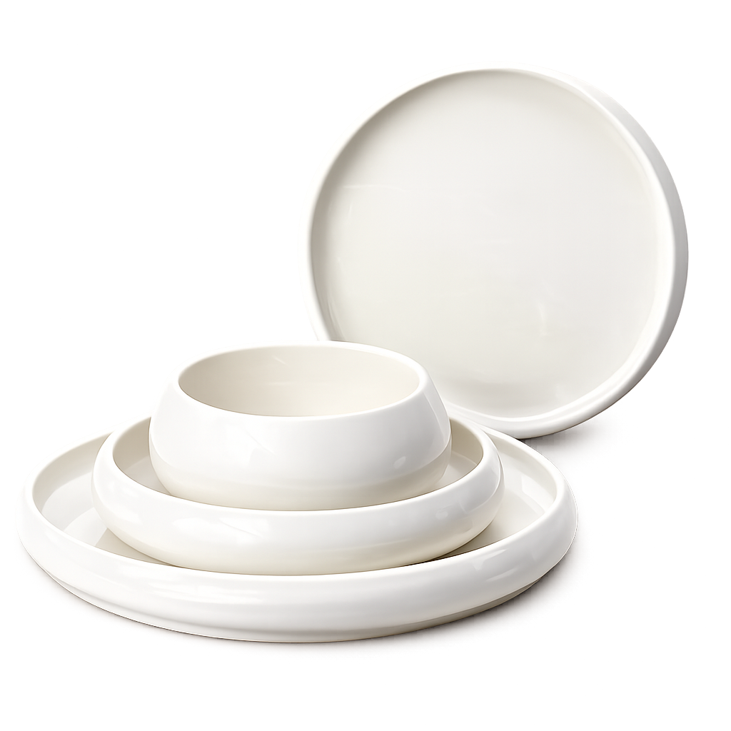 CHUBBY White Geschirrset – 24-teilig für 6 Personen