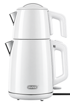 MULEX Tee-Express Türkischer Teekocher 2,0 L – Edelstahl Weiß