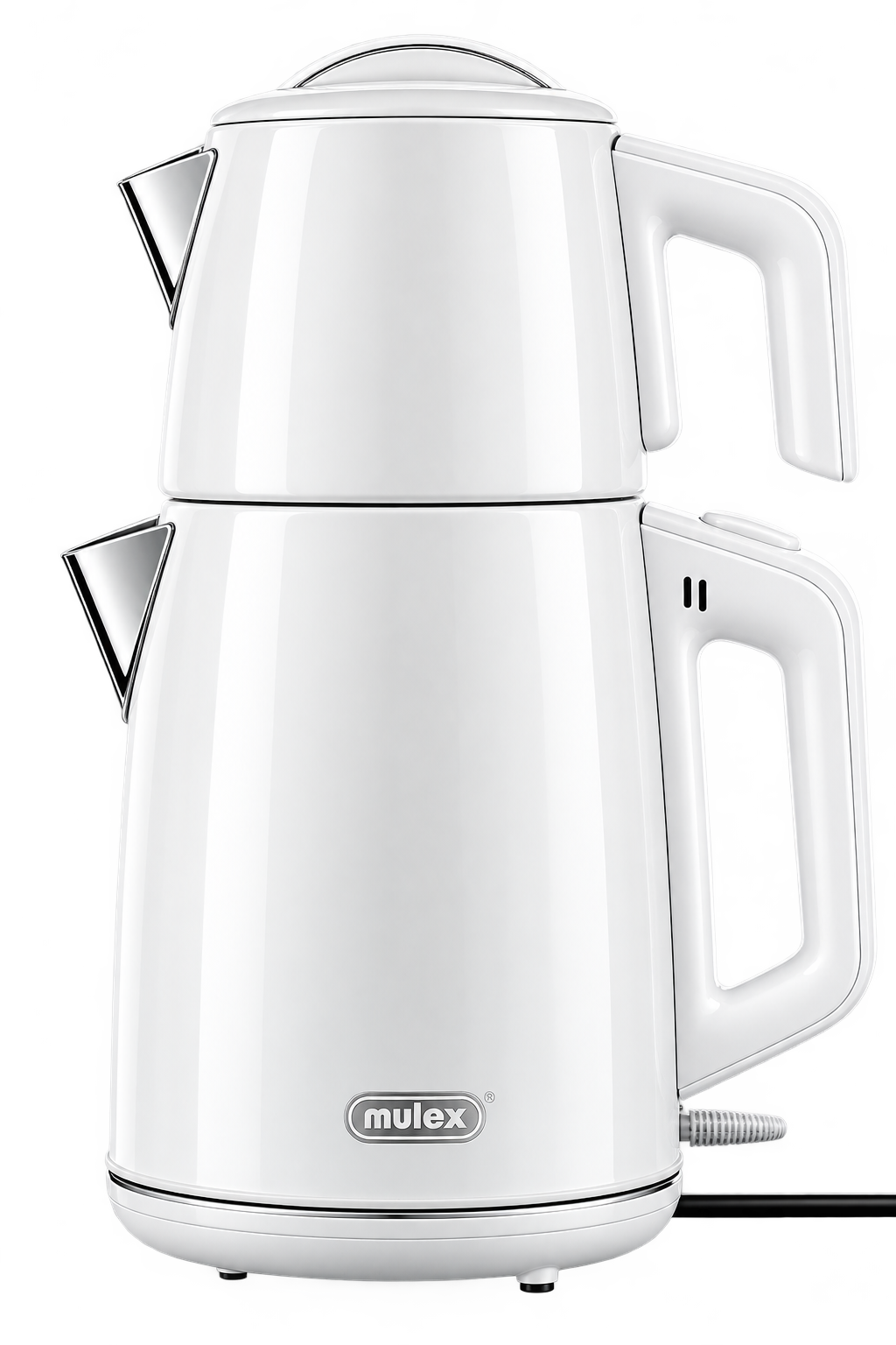 MULEX Tee-Express Türkischer Teekocher 2,0 L – Edelstahl Weiß