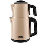 MULEX Tee-Express Türkischer Teekocher 2,0 L – Edelstahl Beige