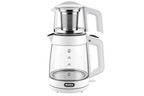 MULEX Tee-Express 2-in-1 Teekocher aus Glas 2,0 L – Weiß