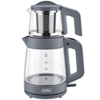 MULEX Tee-Express 2-in-1 Teekocher aus Glas 2,0 L – Grau