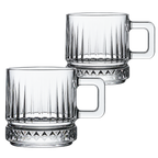 Paşabahçe ELYSIA Glastassen mit Henkel 2er-Set – 195 ml