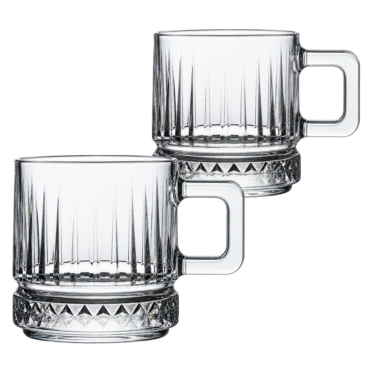 Paşabahçe ELYSIA Glastassen mit Henkel 2er-Set – 195 ml