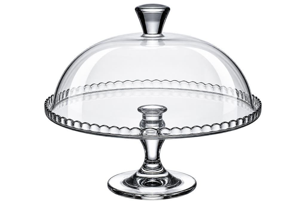 Paşabahçe PATISSERIE Tortenplatte auf Fuß mit Glasdeckel