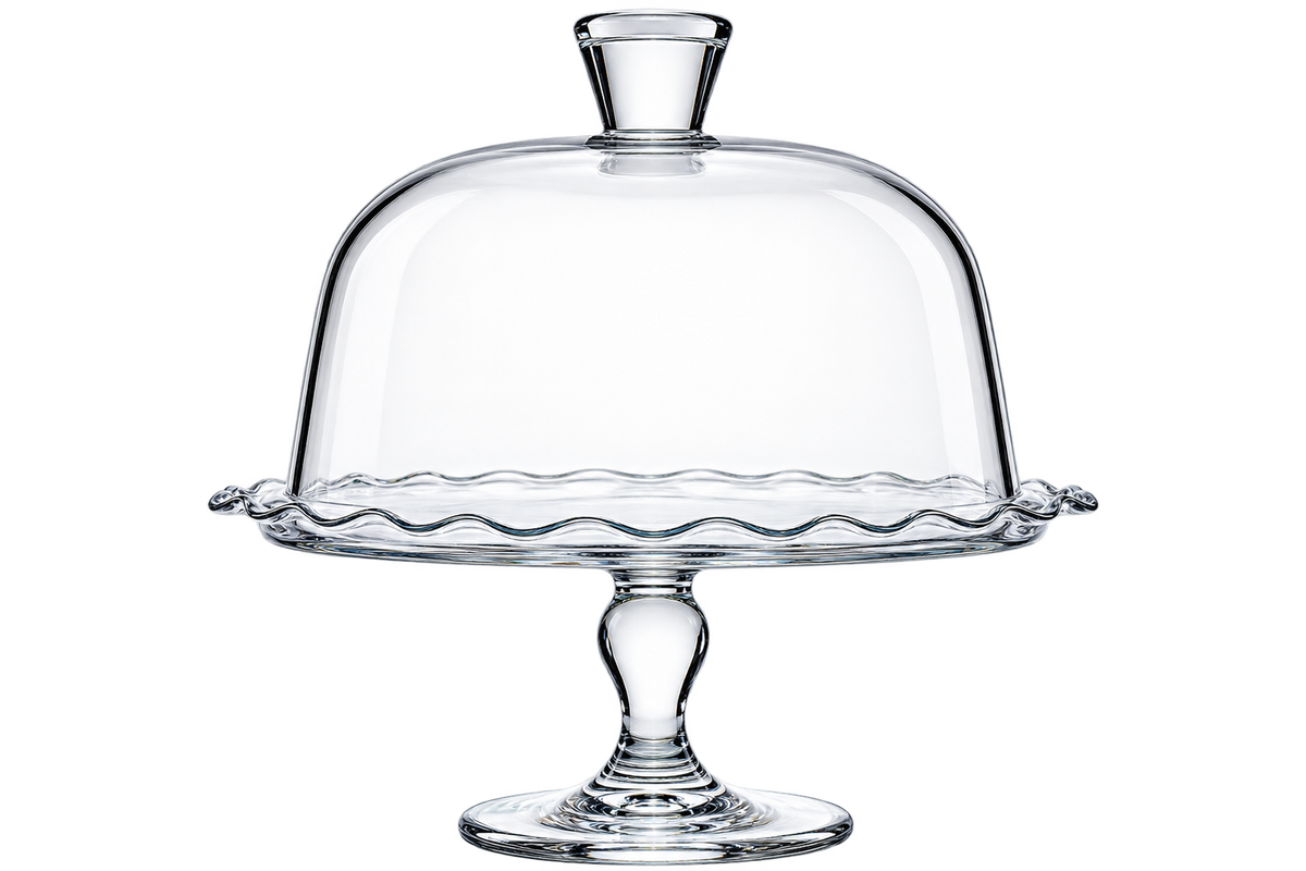 Paşabahçe PETITE PATISSERIE Servierteller mit Fuß & Glasdeckel