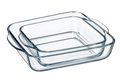 BORCAM Quadratische Auflaufformen & Backformen aus Glas 2er-Set