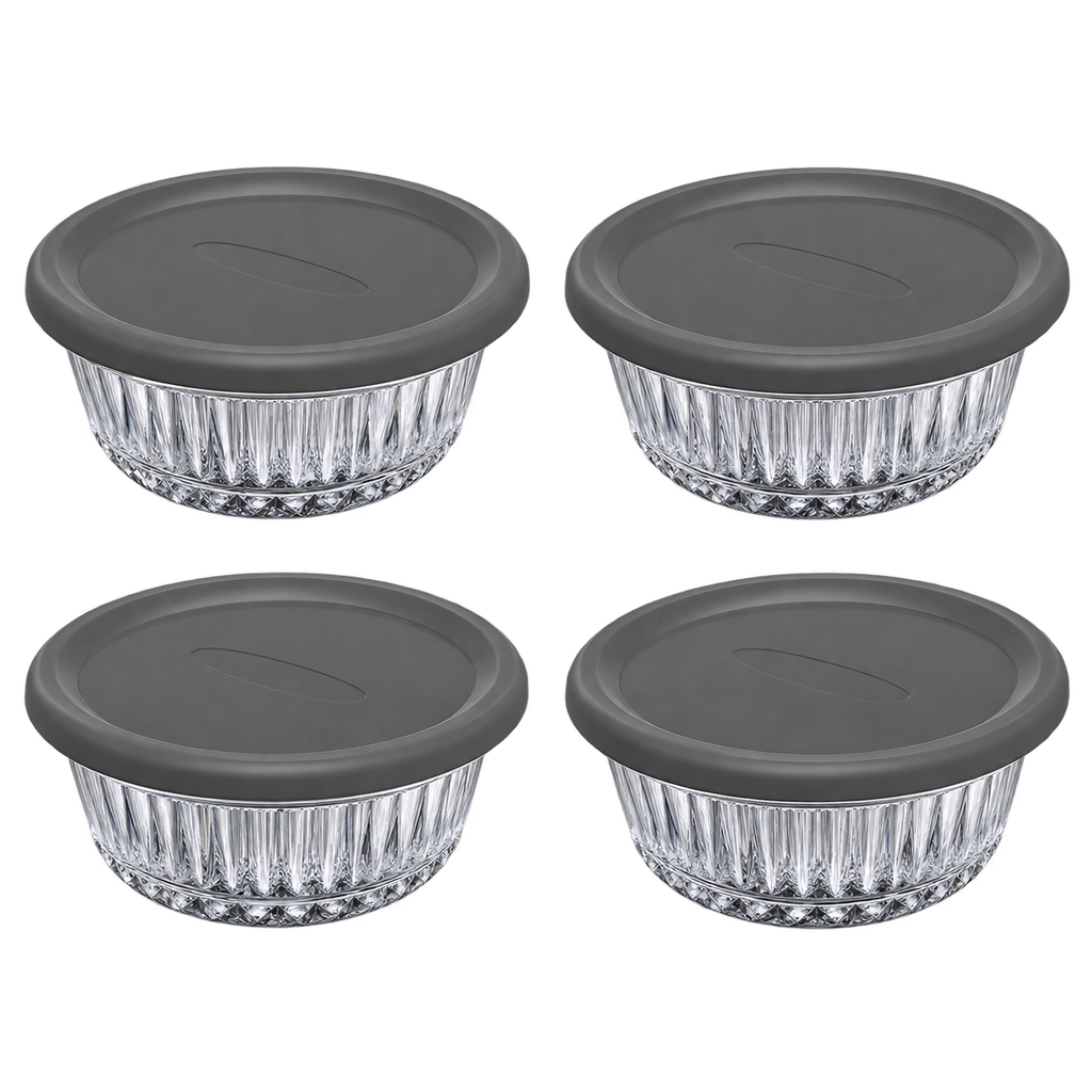 Paşabahçe FREZYA Schalen mit Deckel 4er-Set – 330 ml