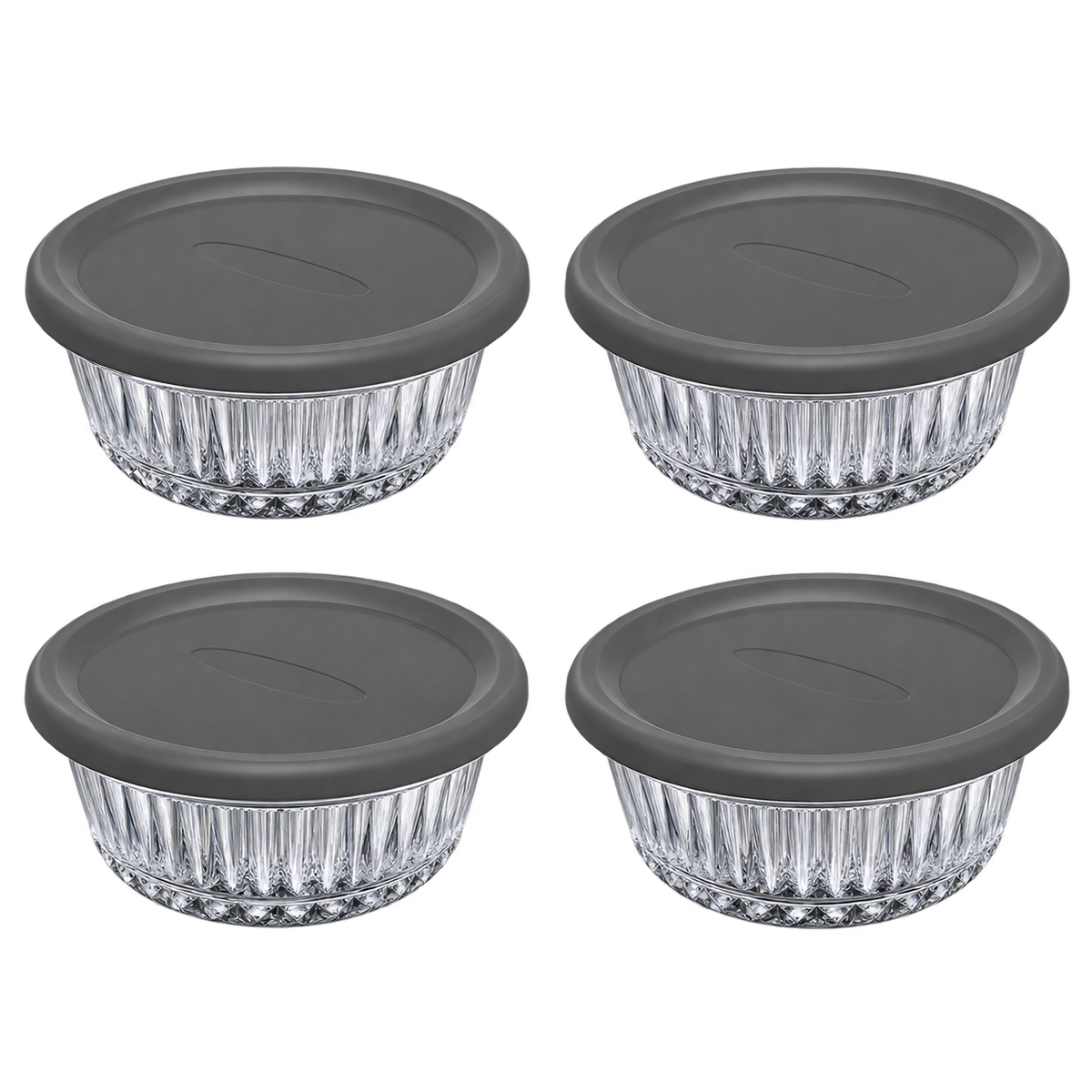 Paşabahçe FREZYA Schalen mit Deckel 4er-Set – 330 ml