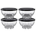 Paşabahçe MOUSSE Glasschalen mit Deckel 4er-Set