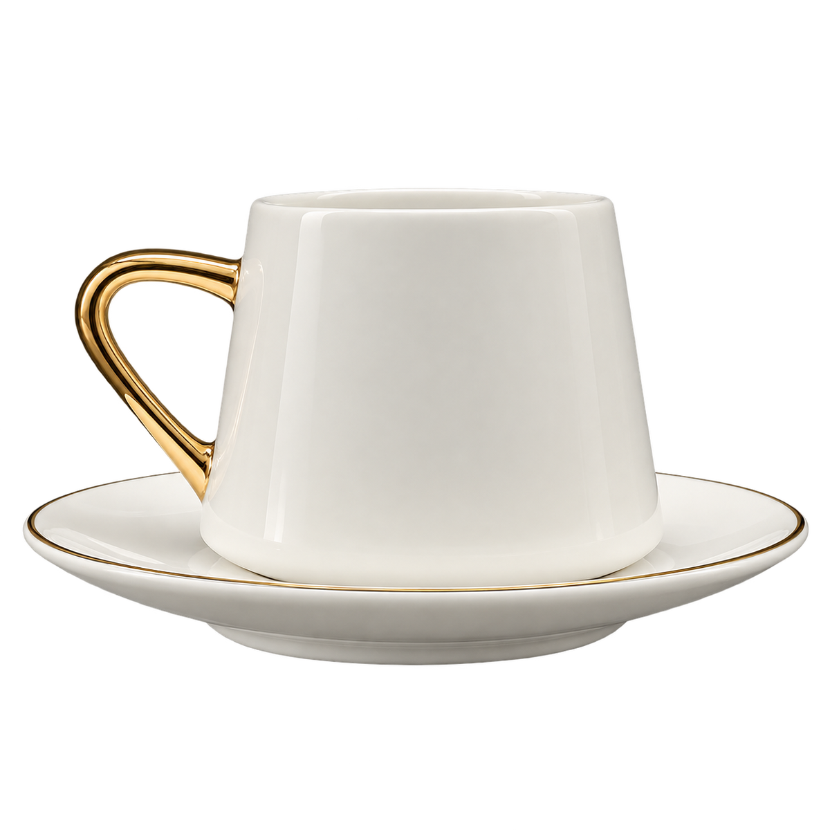 MULEX MX101G Mokkatassen-Set Weiß/Gold 12-teilig – 6 Personen