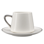 MULEX MX101S Mokkatassen-Set Weiß/Silber 12-teilig – 6 Personen