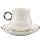 MULEX MX102S Mokkatassen-Set Weiß/Silber 12-teilig – 6 Personen