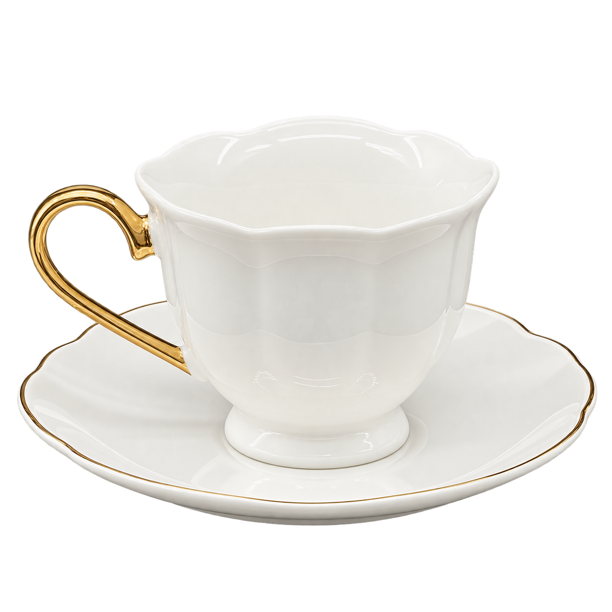 MULEX MX501G Mokkatassen-Set Weiß/Gold 12-teilig – 6 Personen