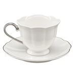MULEX MX501S Mokkatassen-Set Weiß/Silber 12-teilig – 6 Personen