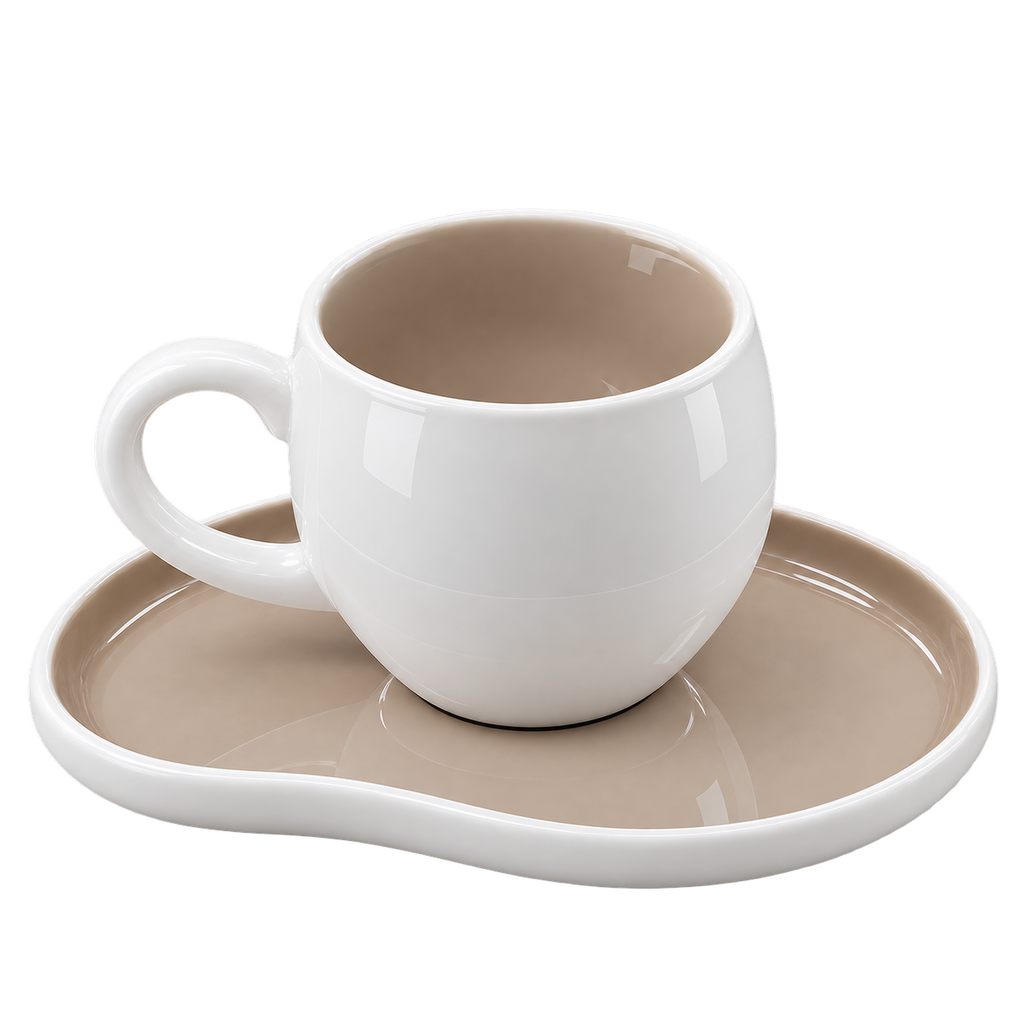 MULEX AURA Kaffeetassen-Set Beige – 12-teilig für 6 Personen