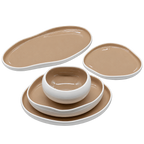 MULEX LIVA Geschirrset Beige/Weiß 27-teilig – für 6 Personen
