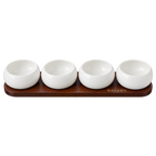 CHUBBY Snackschalen mit Akazienholz-Tablett – 5-teilig