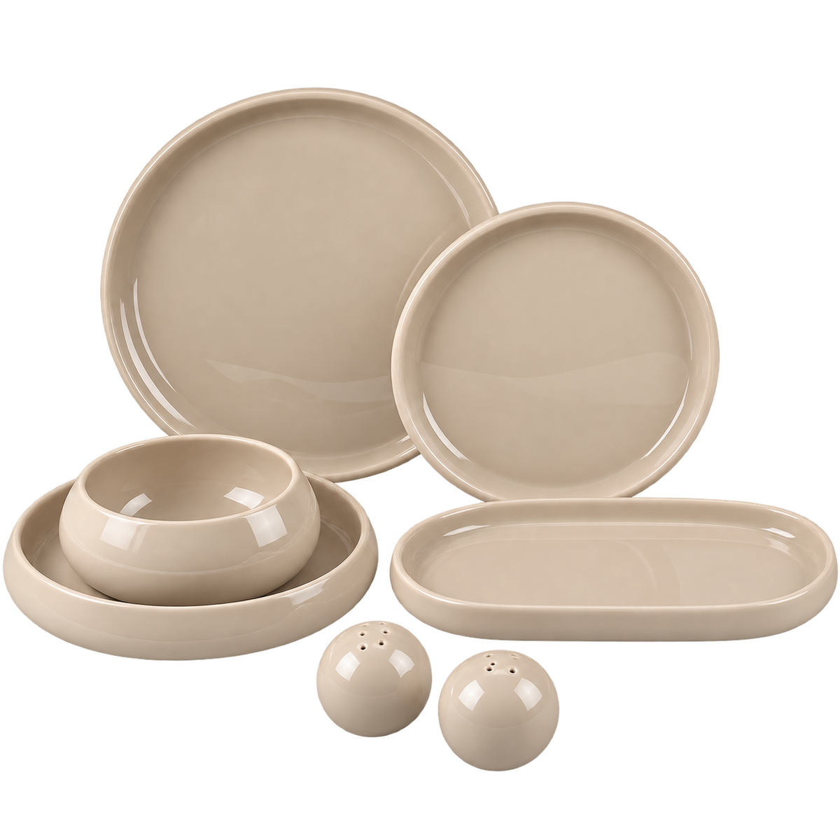 MULEX MOON Geschirrset Cream – 27-teilig für 6 Personen