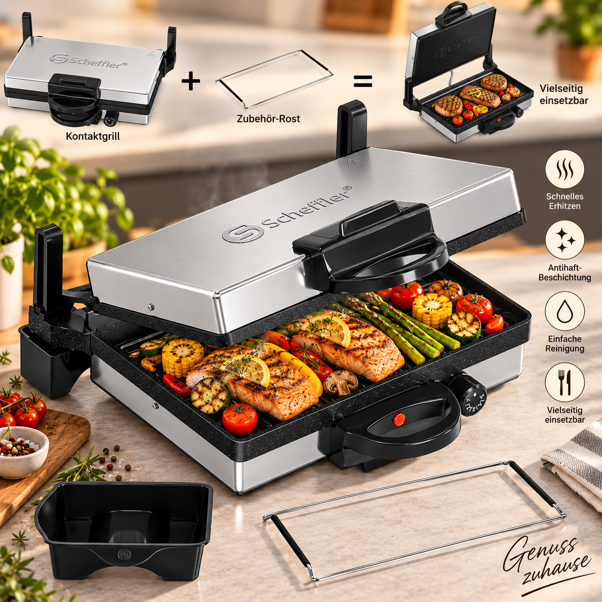 3-in-1 Multigrill & Kontaktgrill – 2000 W