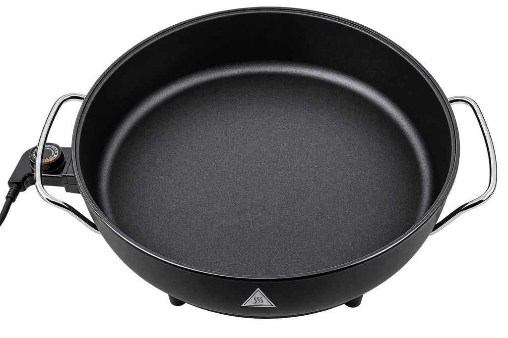 MULEX Guss Elektropfanne 40 × 7 cm – Elektrische Pizzapfanne & Multifunktionspfanne