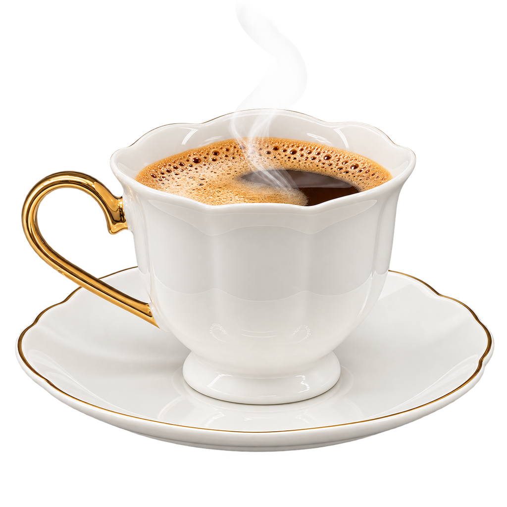 MULEX MX501G Mokkatassen-Set Weiß/Gold 12-teilig – 6 Personen