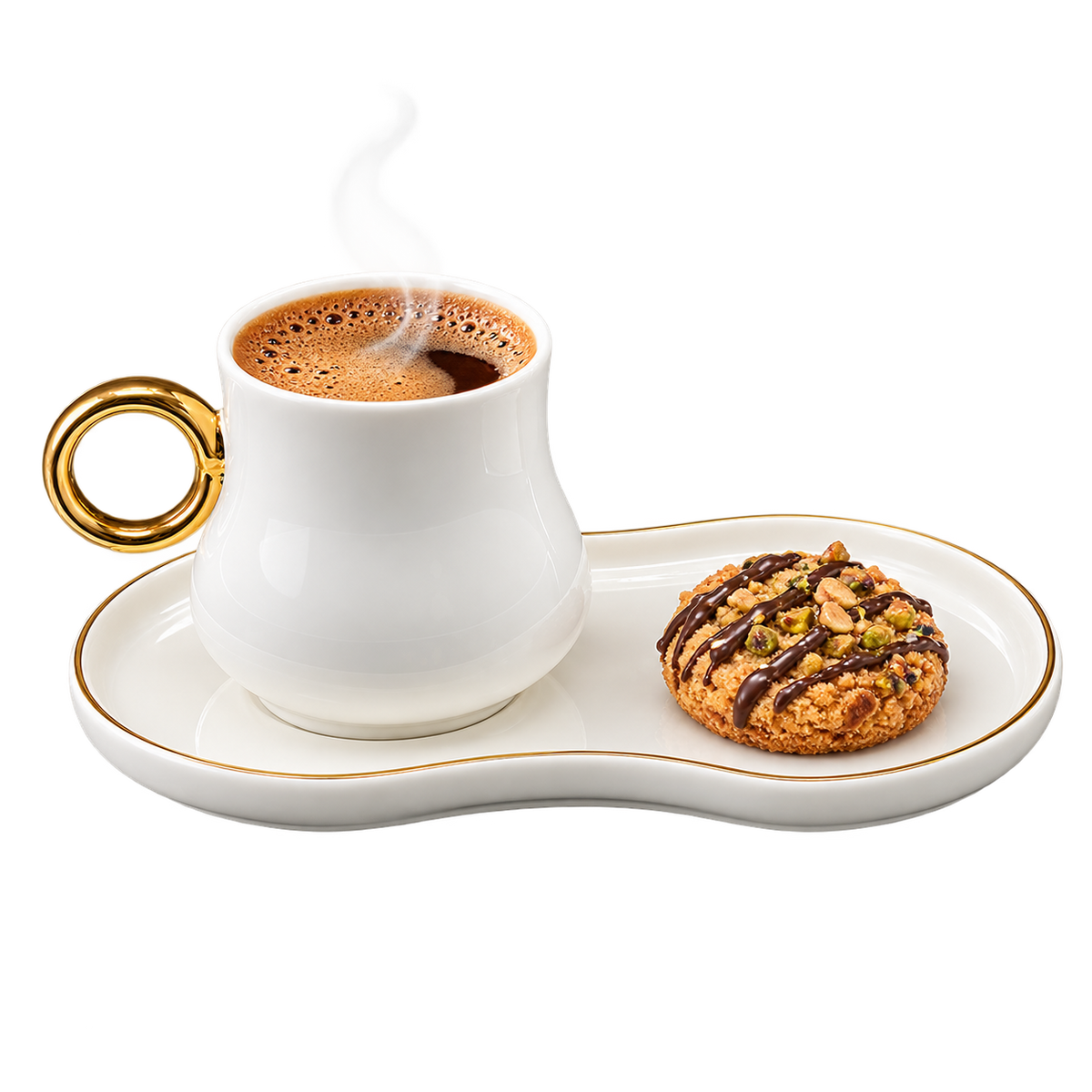 MULEX MX503G Mokkatassen-Set Weiß/Gold 12-teilig – 6 Personen