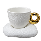 CLOUD Kaffeetassen-Set Weiß/Gold – 12-teilig