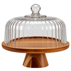 Akazienholz Patisserie mit Glasdeckel – Klein