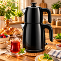 MULEX Tee Express Elektrische Teemaschine aus Edelstahl – Schwarz