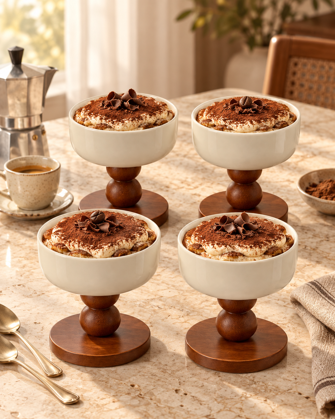 SORA Snackschalen mit Ständer – 4er-Set