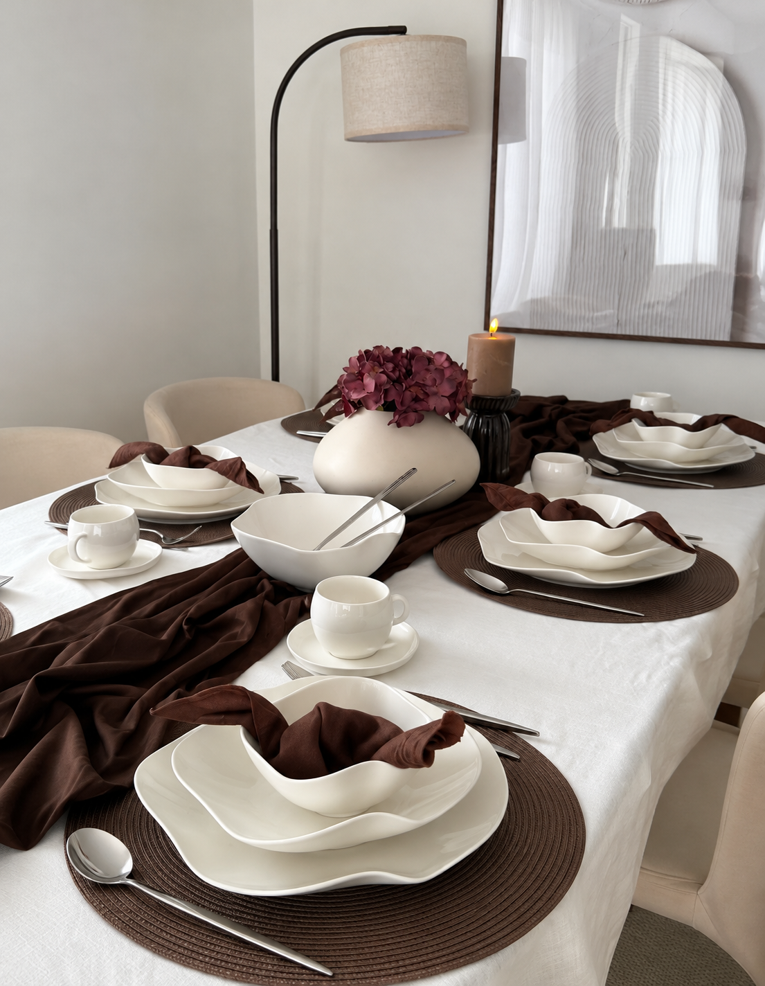 ORGANIC Tafelservice aus Porzellan – 25-teilig für 6 Personen