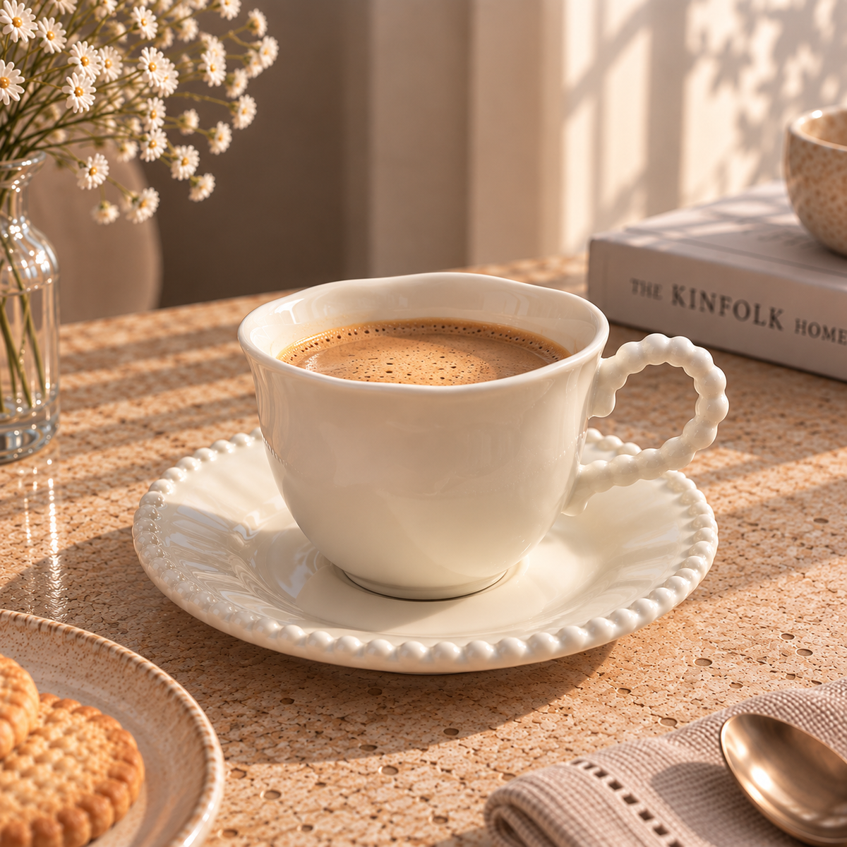 PEARL Kaffeetassen-Set Beige – 12-teilig