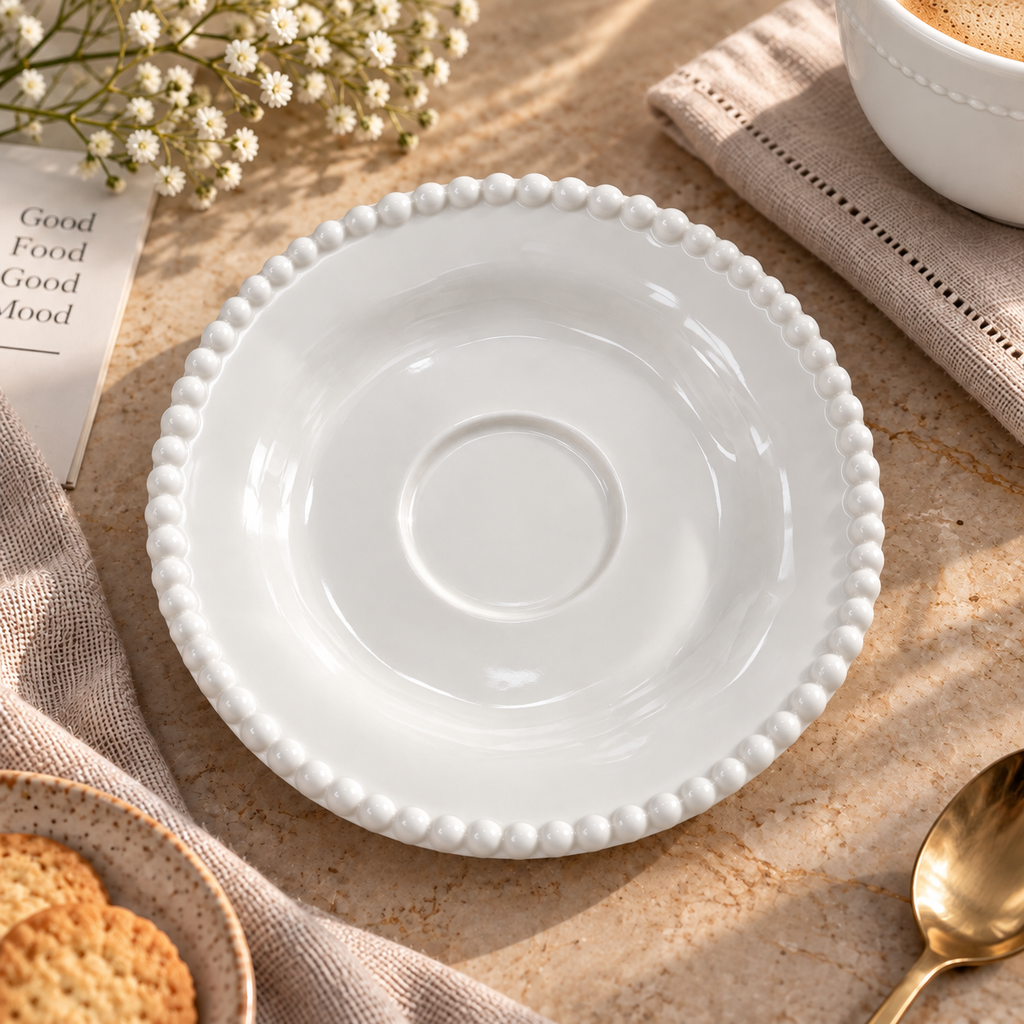 PEARL Kaffeetassen-Set Weiß – 12-teilig