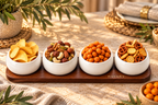 CHUBBY Snackschalen mit Akazienholz-Tablett – 5-teilig