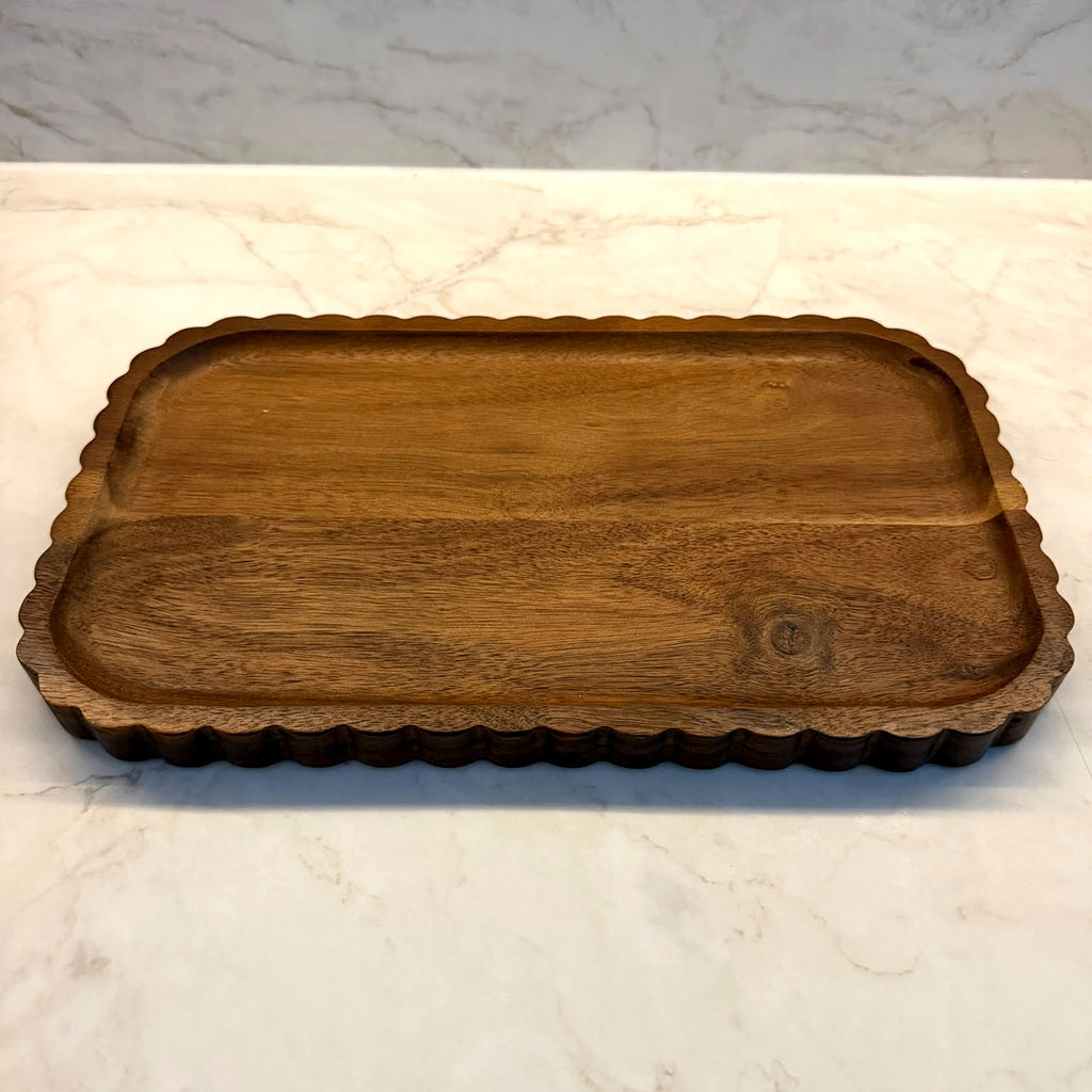Akazienholz RIFFLE Servierplatte – 34 × 20 cm