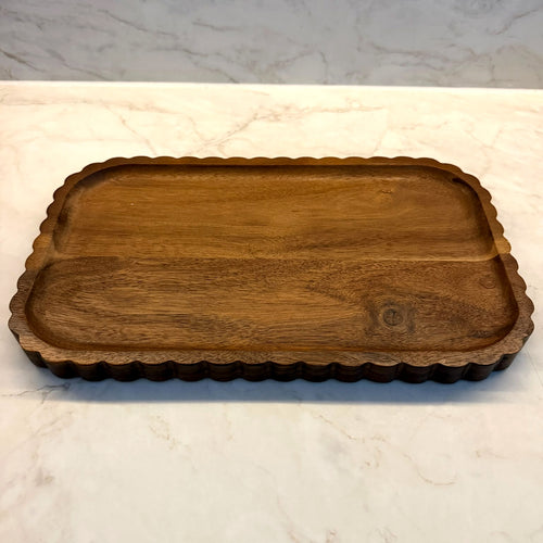 Akazienholz RIFFLE Servierplatte – 34 × 20 cm